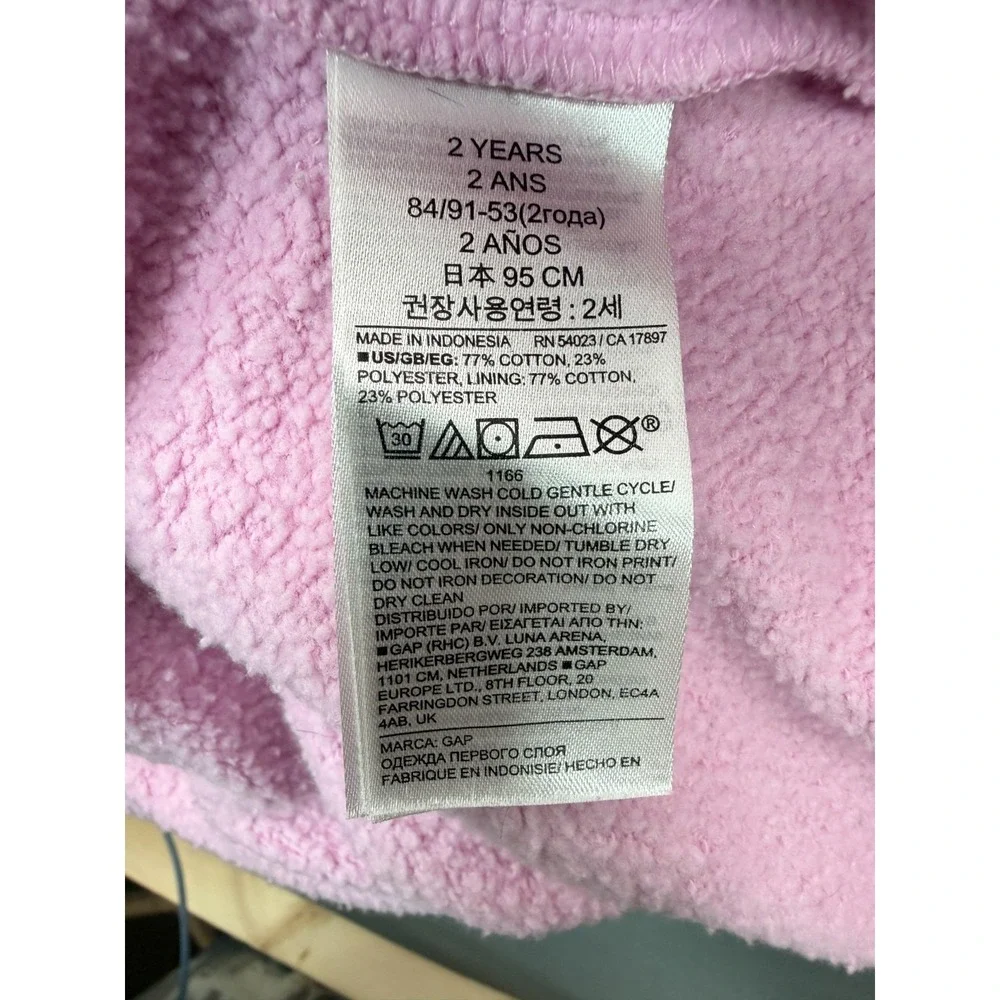 GAP Barbie Hoodie Sweatshirt Toddler Girls 2T Pink Colorblock Fleece 655156-00